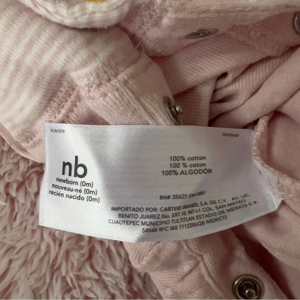 Carter’s Bundle Baby Girl Infant Newborn Sleeper Pajamas Pink Rainbow Cotton